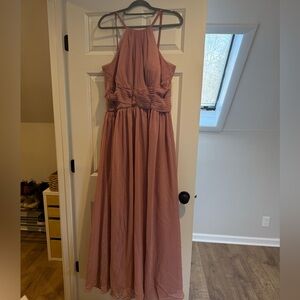 Chiffon dusty pink gown